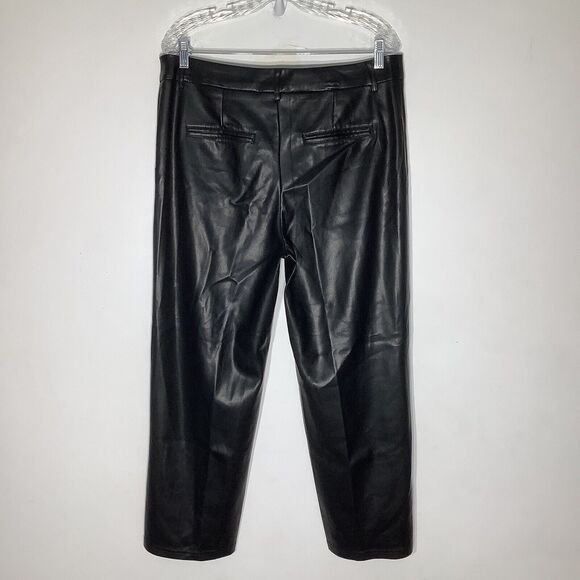7 For All Mankind Womens Faux Leather Black Pants Size‎ Large NWT - Picture 3 of 10